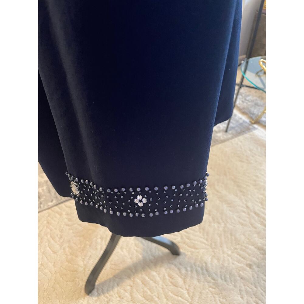 Maxie Klein Collections 24W Navy Embellished Evening Jacket Beaded Lady Blazer - Picture 6 of 7